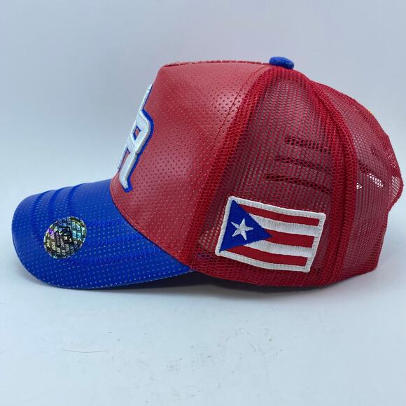 PUERTO RICO Embroidered Trucker Mesh Adjustable SnapBack Hat Adult - Picture 2 of 11